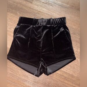 NBD Black Velvet High-Waist Tailored Shorts